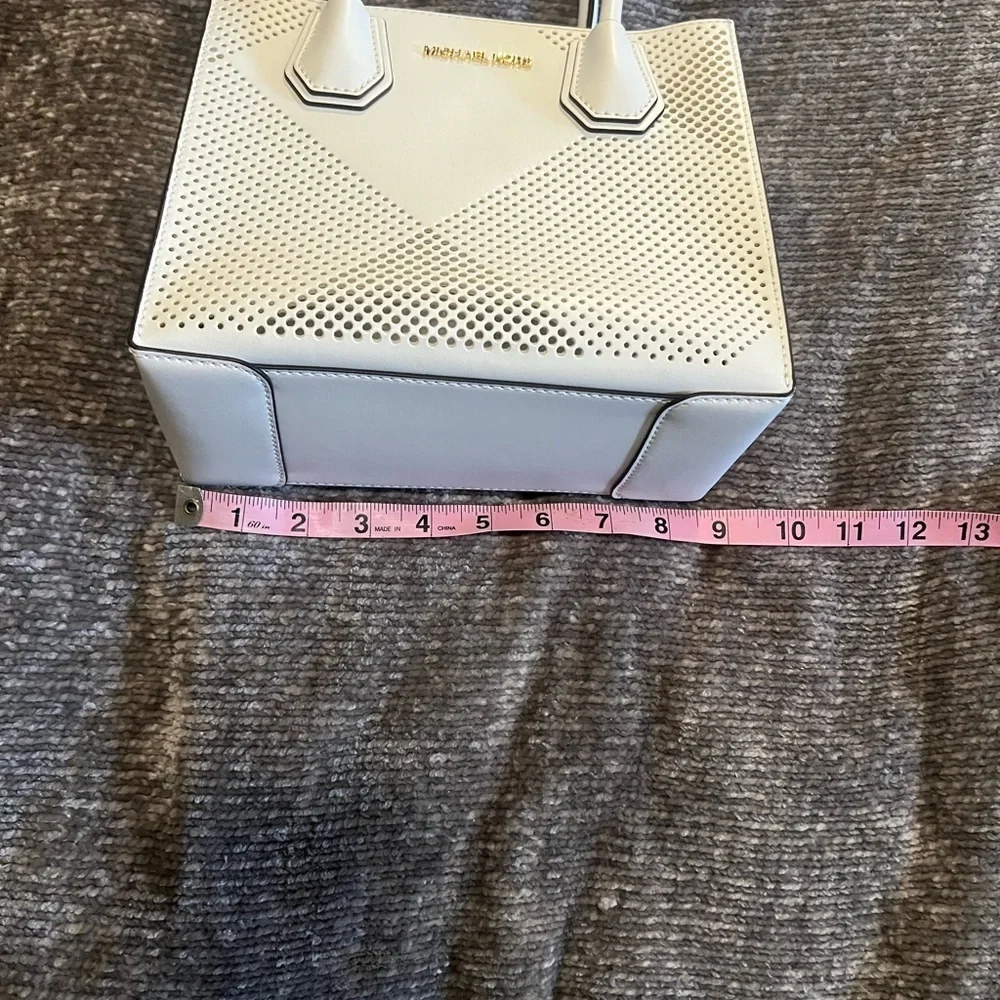 Michael Kors Mercer Medium White Leather Perforated Women's Bag